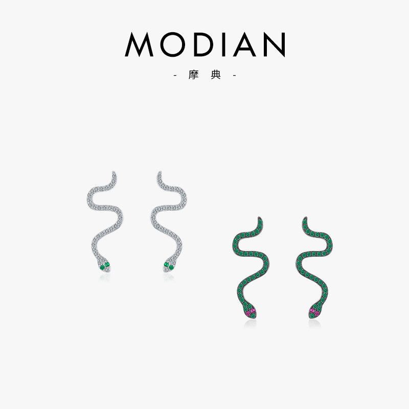 The S925 Sterling Silver Snake Earrings