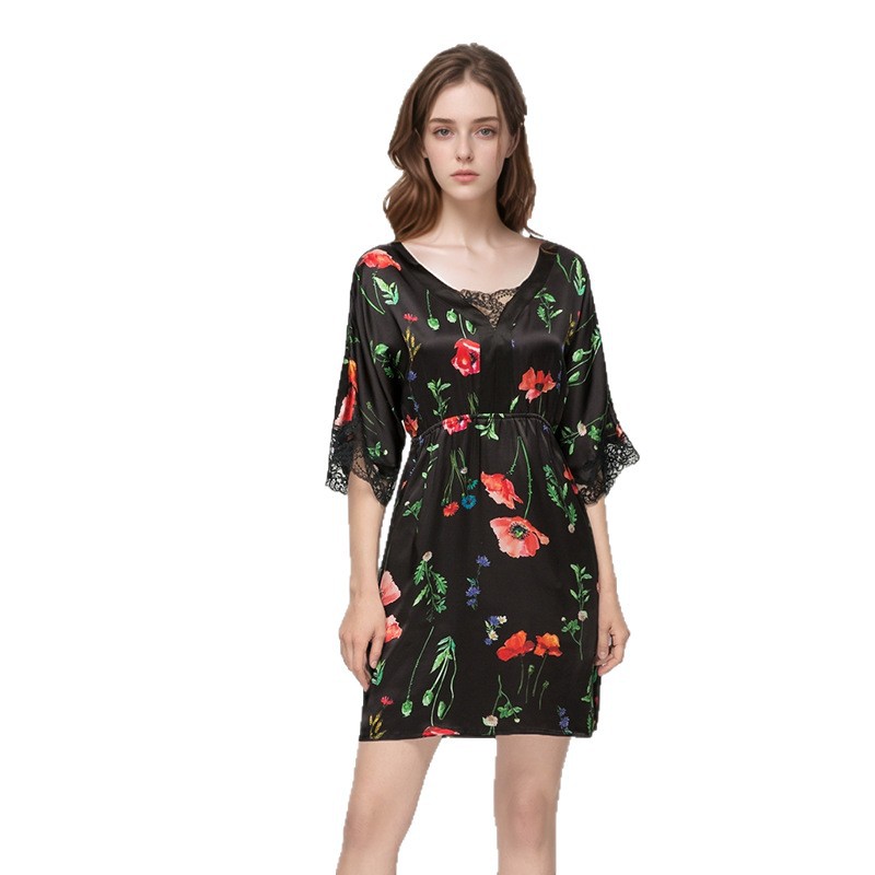 The Printed 100% Mulberry Silk Sleep Dress - Image 5