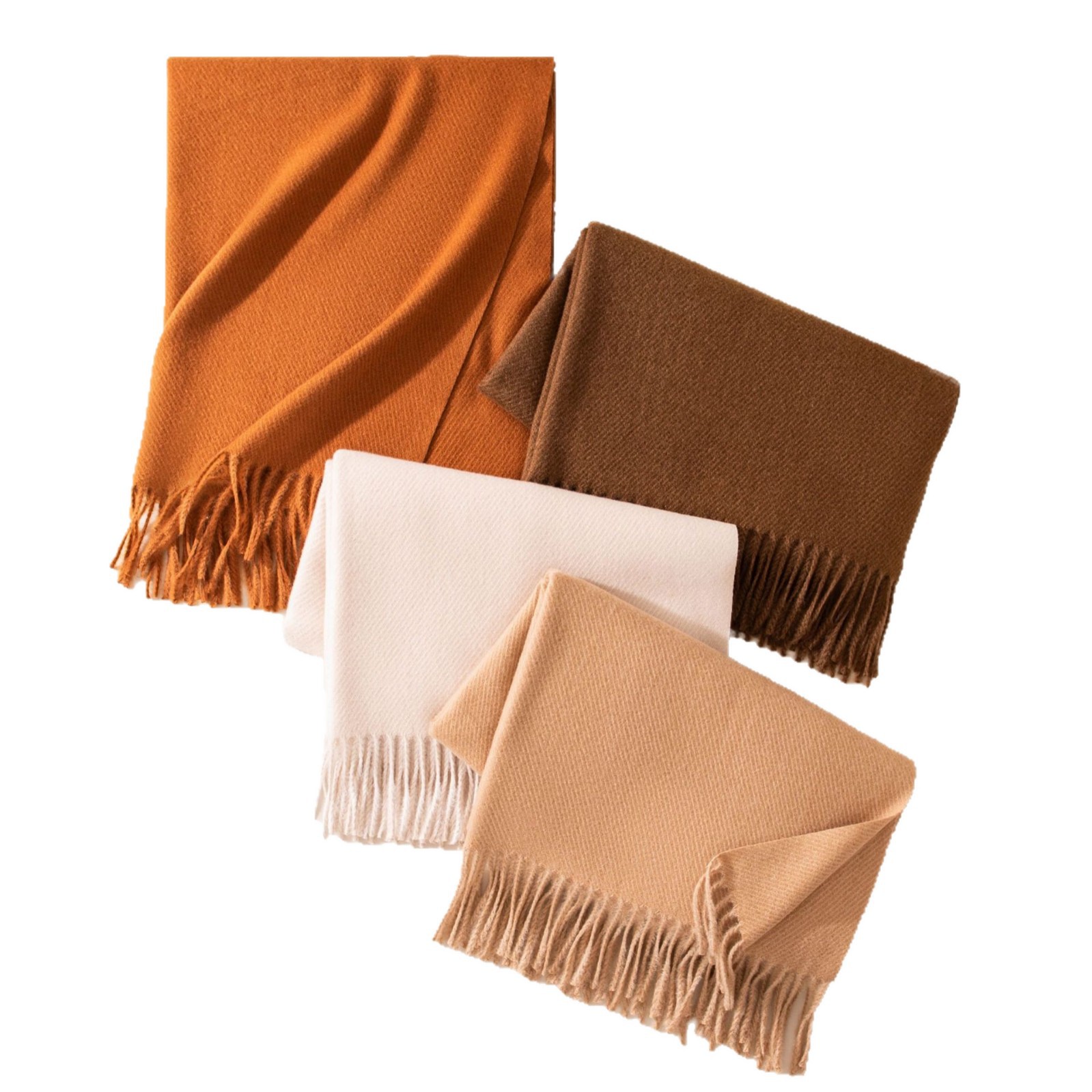 The Wool Blend Solid Long Scarf - Image 5