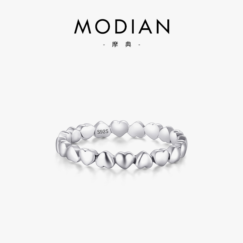 The S925 Silver Simple Heart Ring