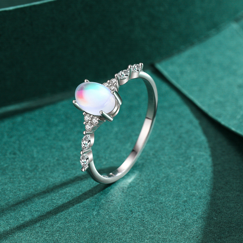 The Sterling Silver Moonstone Bracelet and Ring Set - Image 4