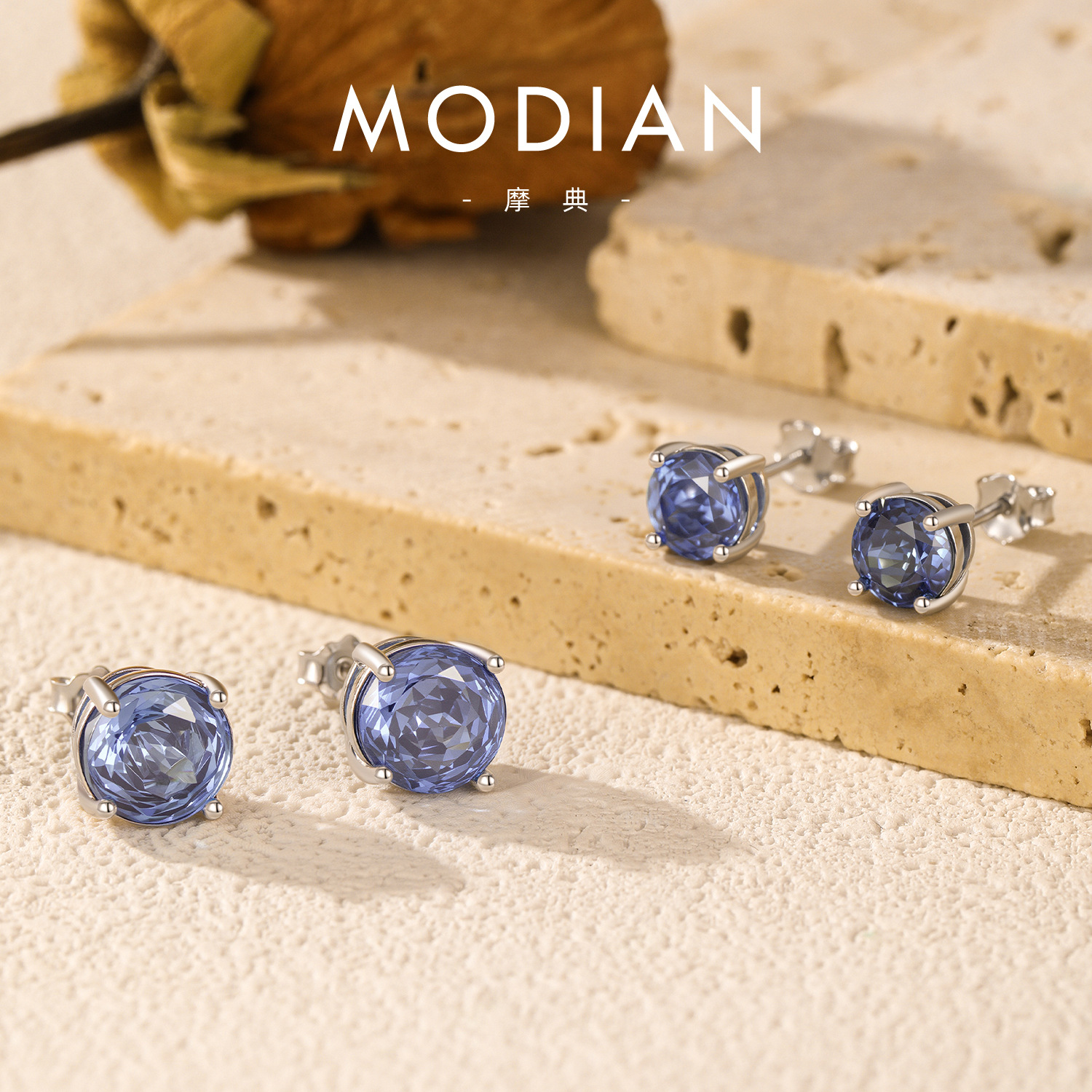 The S925 Sterling Silver Tanzanite Stud Earrings