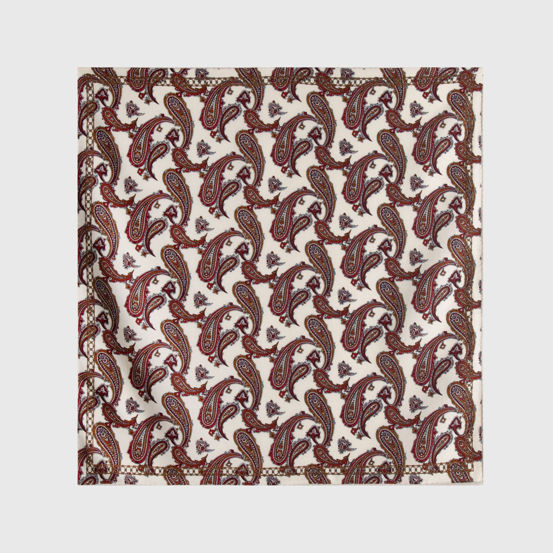 FHZ25-90071-3 Hand Rolled - Double Sided Wine Red Paisley