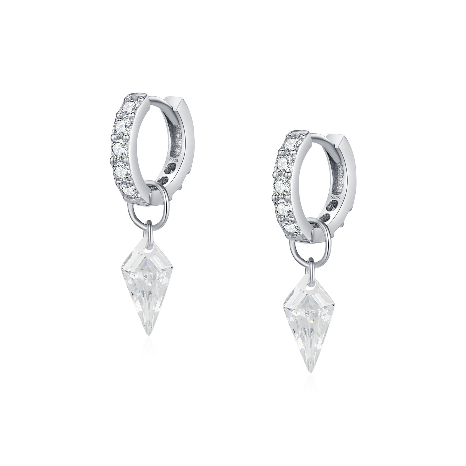The S925 Sterling Silver Rhinestone Drop Earrings - Image 5