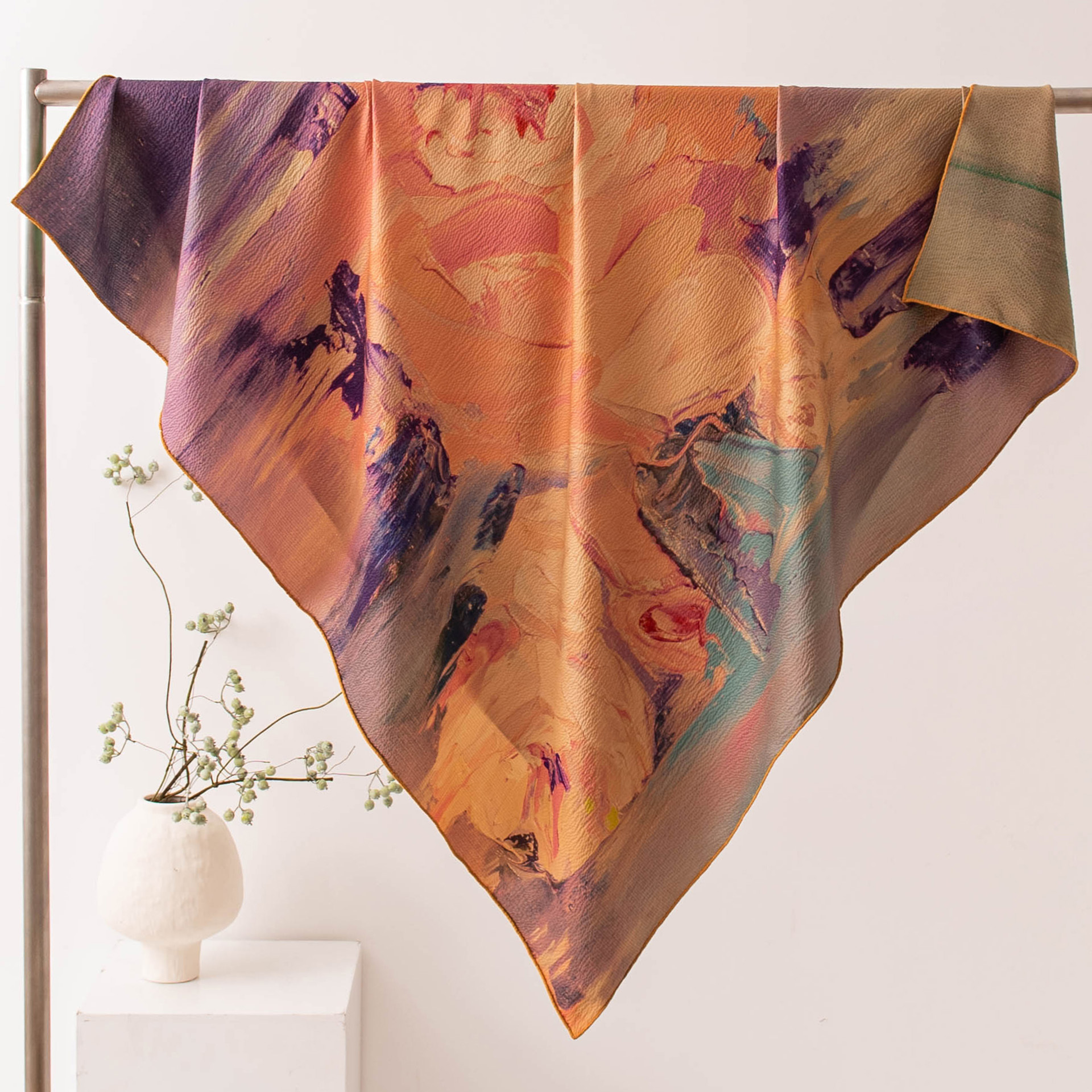 The Double-Sided Pearl Satin Mulberry Silk Square Scarf