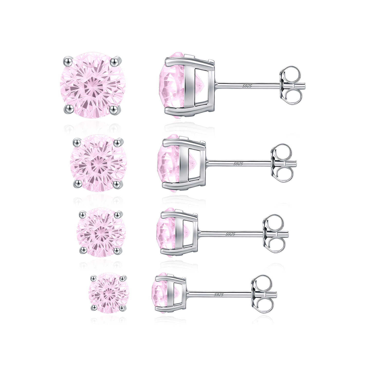 The S925 Sterling Silver Fireworks Cut Earrings - Image 5