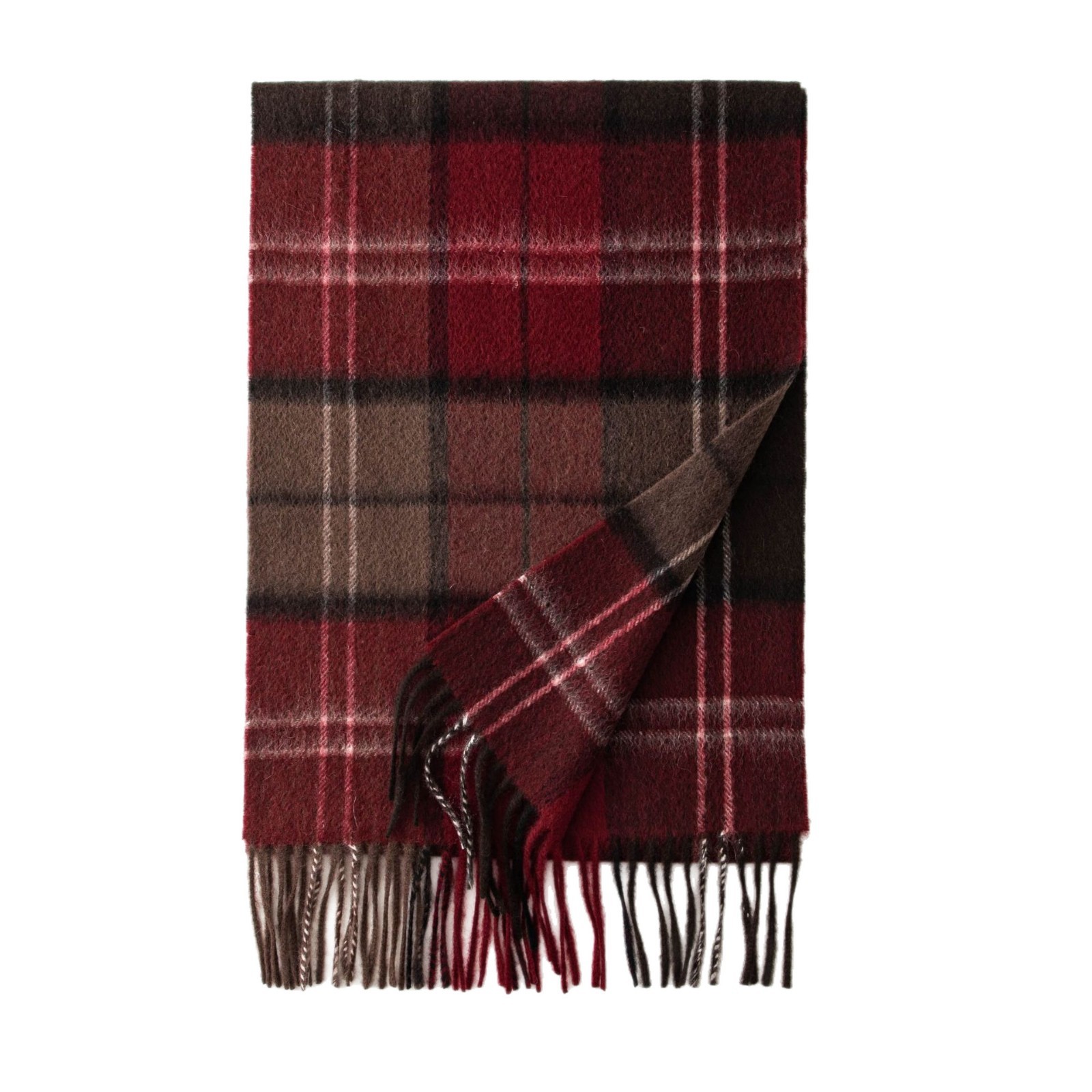 The 100% Cashmere Red Plaid Scarf - Image 5