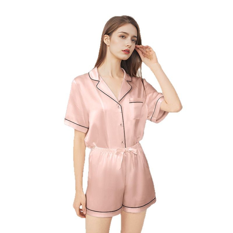 The 100% Mulberry Silk Short Sleeve Short Pajama Set - Image 5