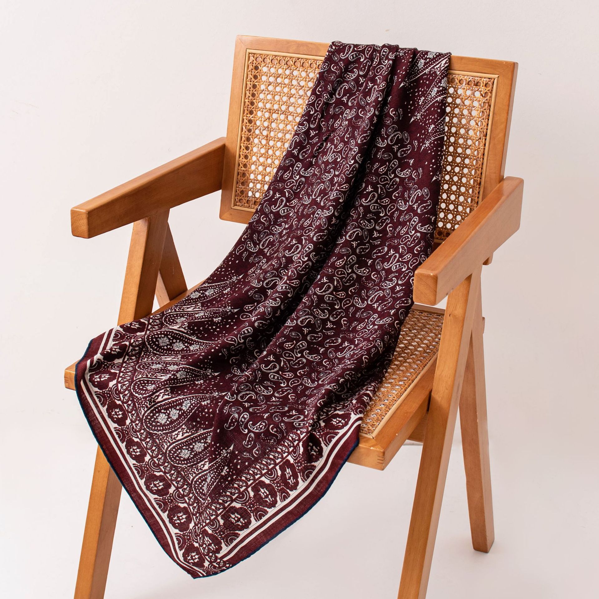 The 86 Silk Wool Double-Sided Paisley Scarf