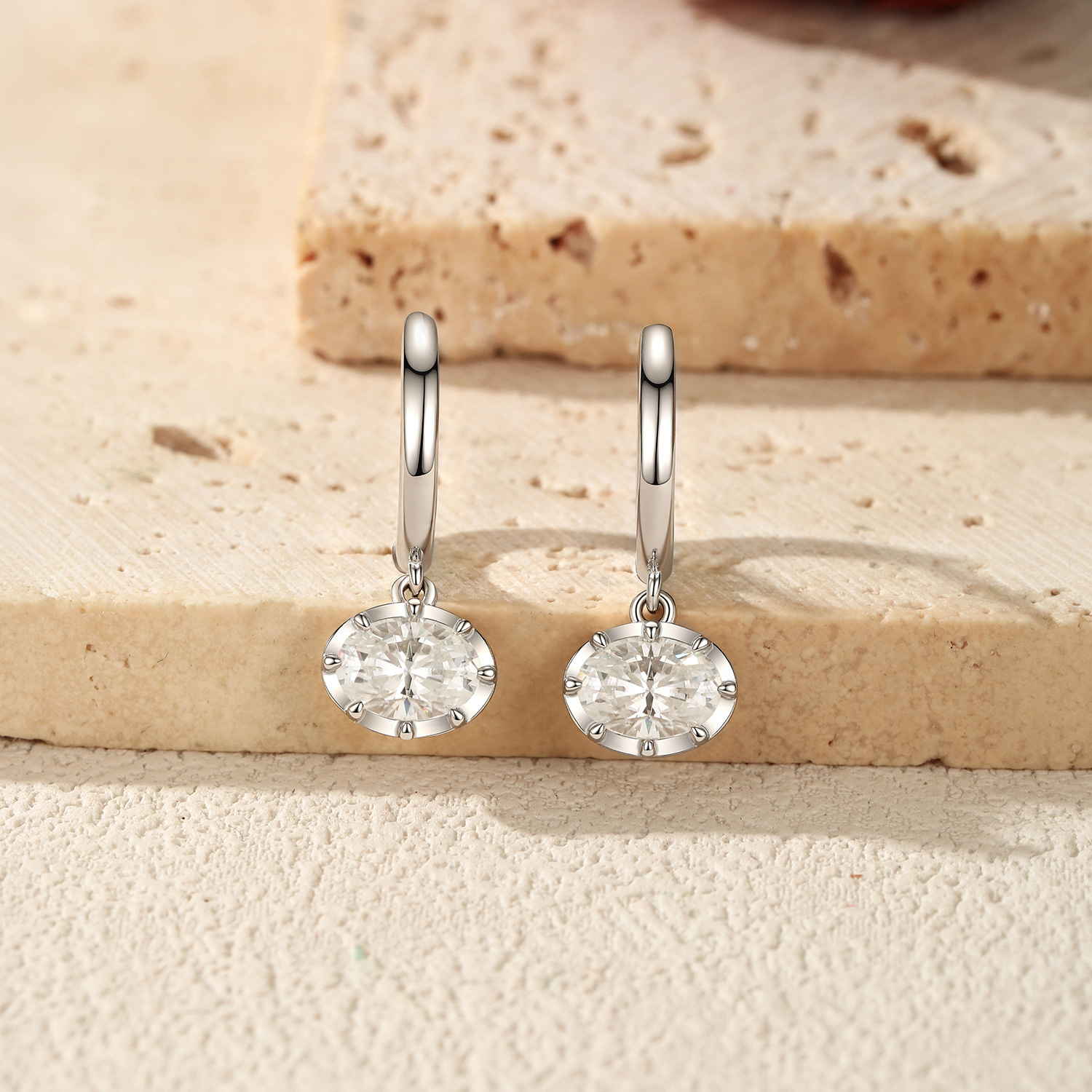 The 1 Carat Moissanite S925 Sterling Silver Dangle Earrings - Image 4