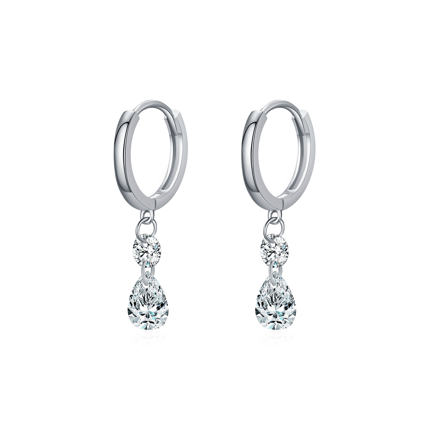 The S925 Sterling Silver Drop Rhinestone Earrings - Image 5