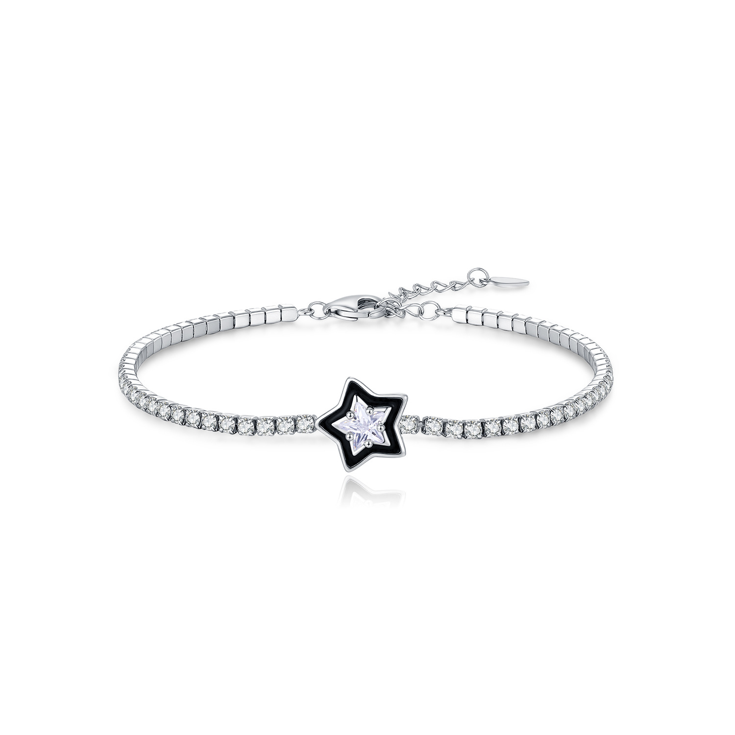 The S925 Sterling Silver Star Tennis Bracelet - Image 5