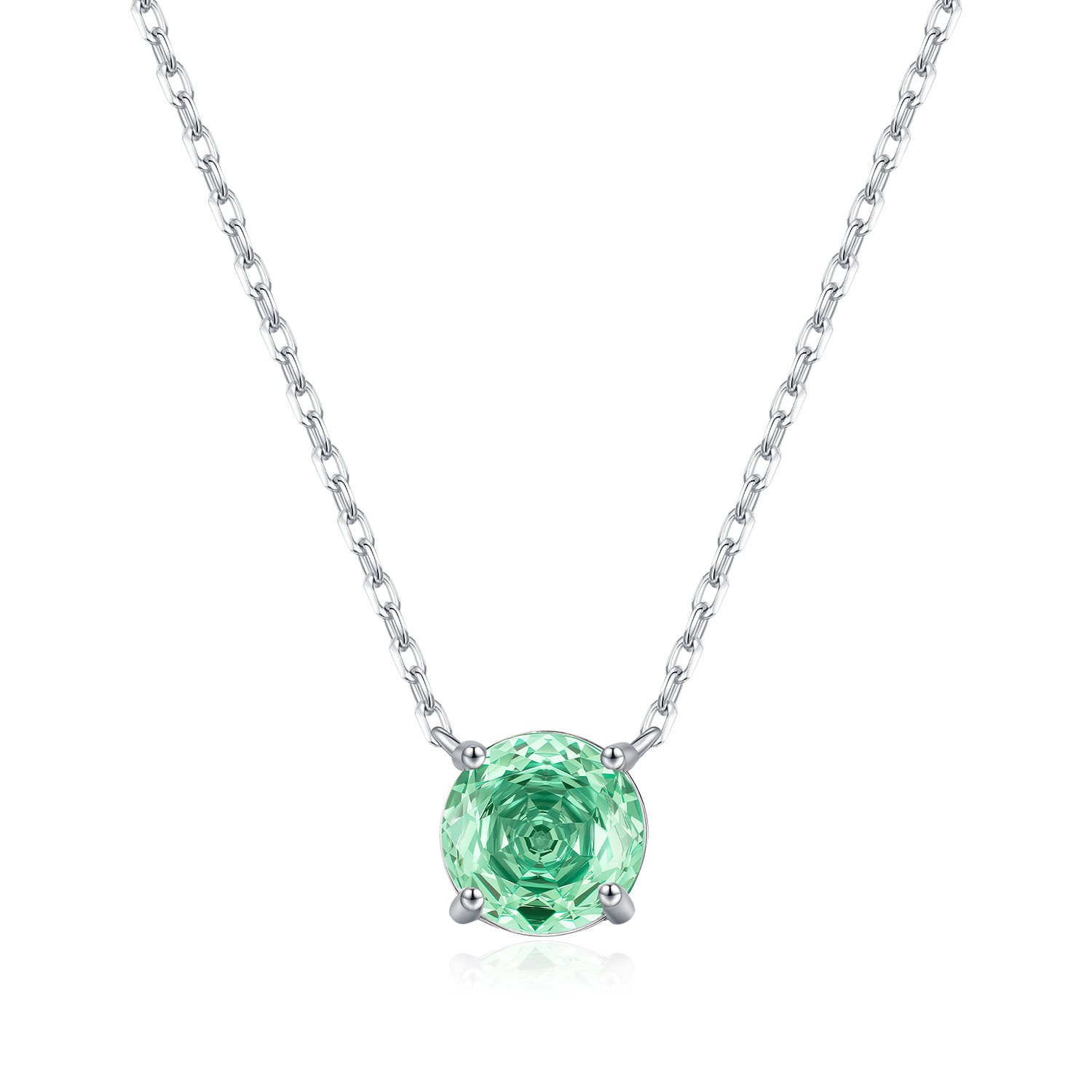 The S925 Sterling Silver Paraiba Rose Cut Diamond Necklace - Image 5
