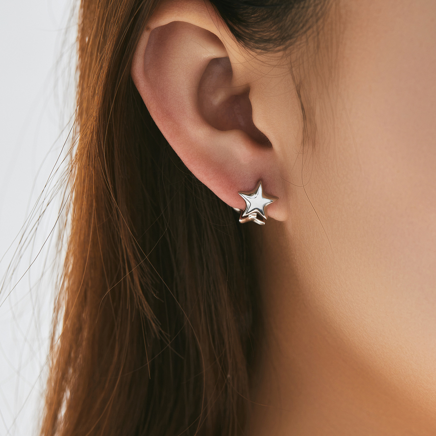 The S925 Silver Double-Sided Star Earrings - Image 2