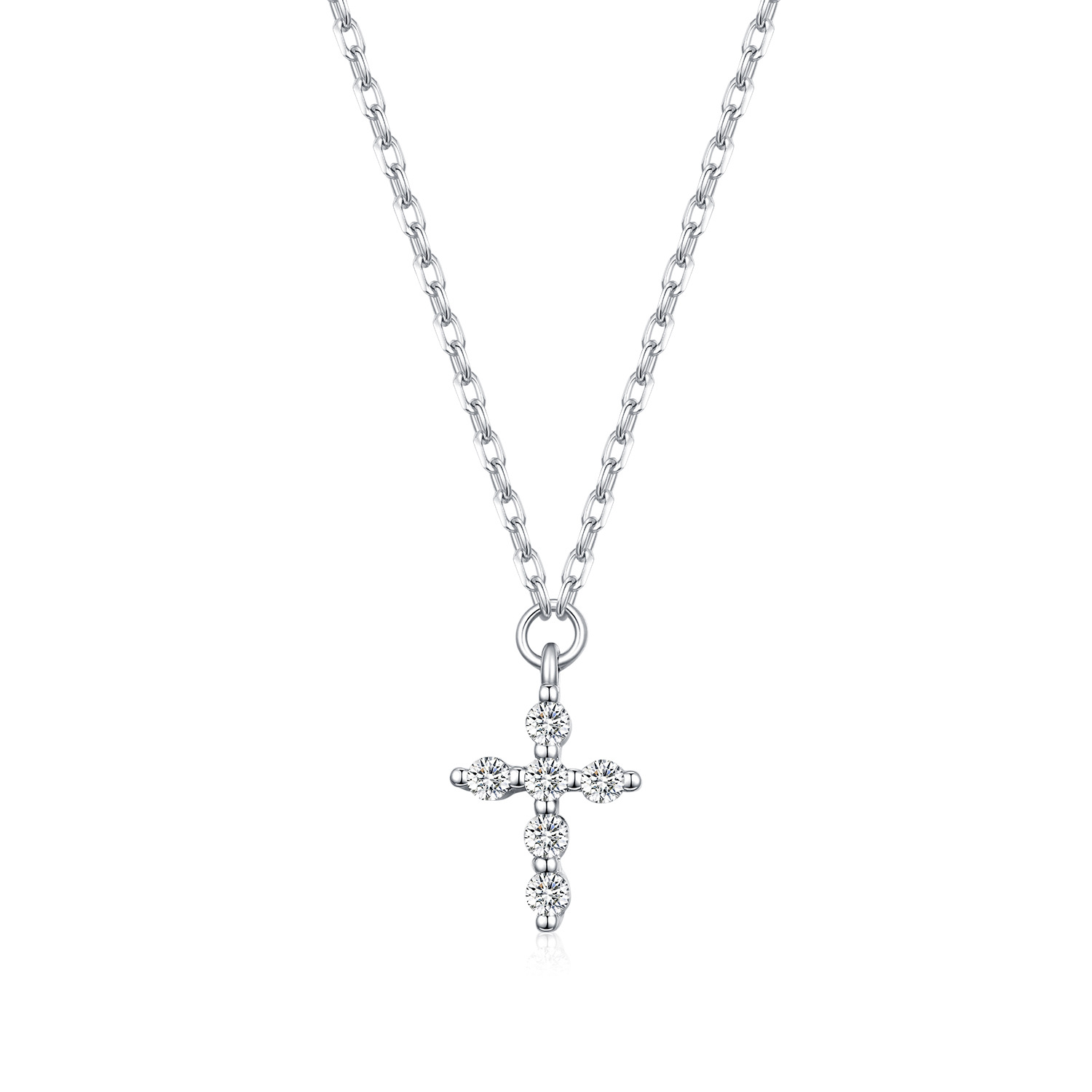The D Color Moissanite S925 Sterling Silver Cross Necklace - Image 5