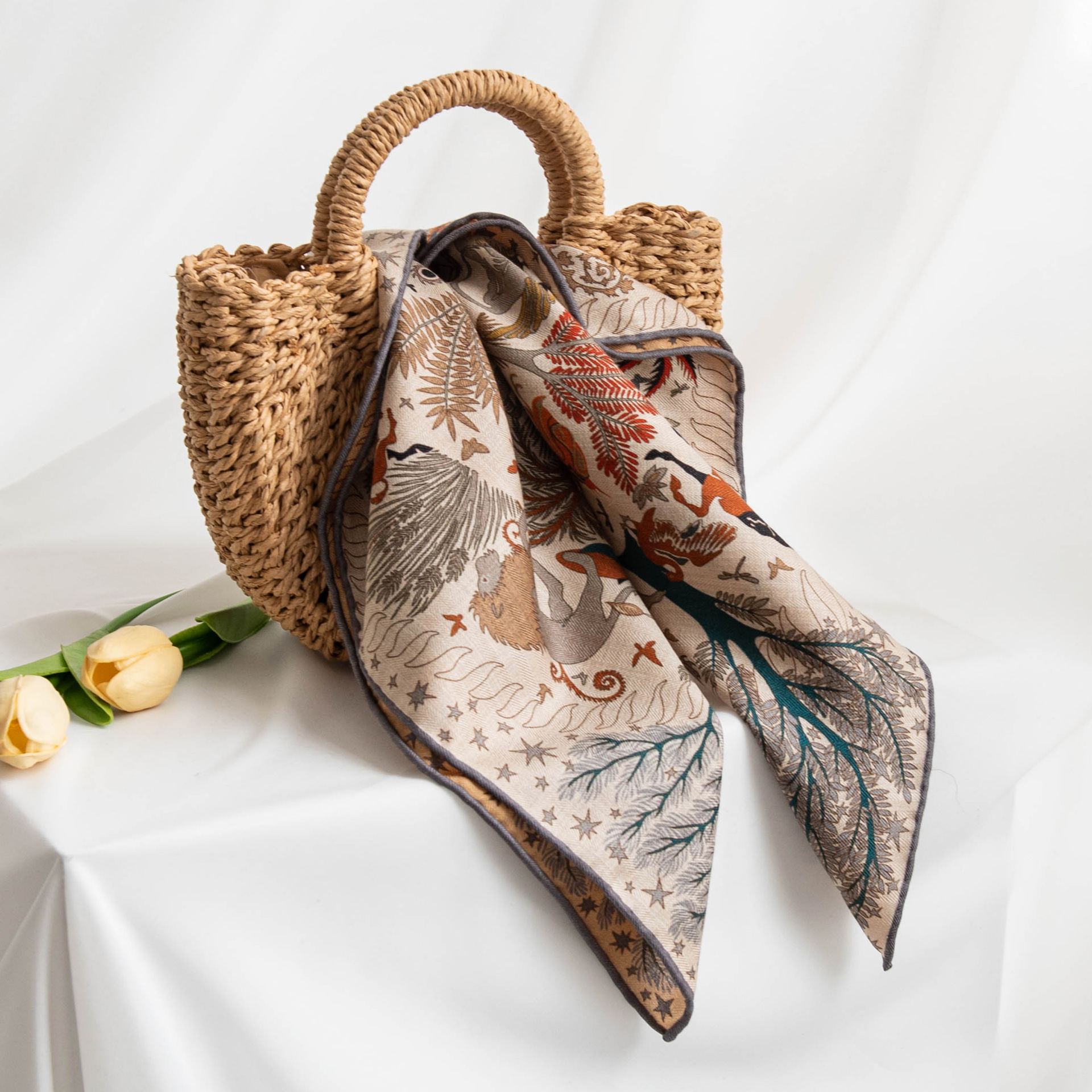 The Silk Wool Thin Square Scarf - Image 3