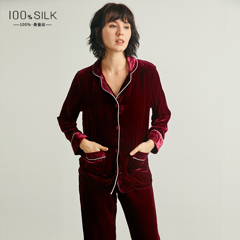 The 100% Mulberry Silk Velvet Pajama Set