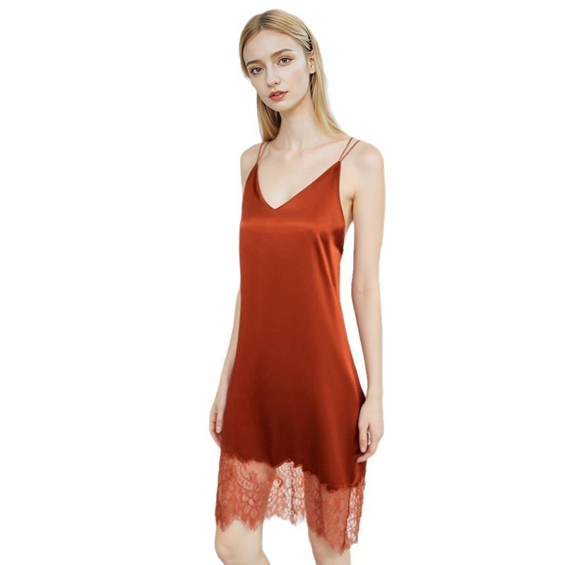 The 100% Mulberry Silk Slip Short Nightgown - Image 5