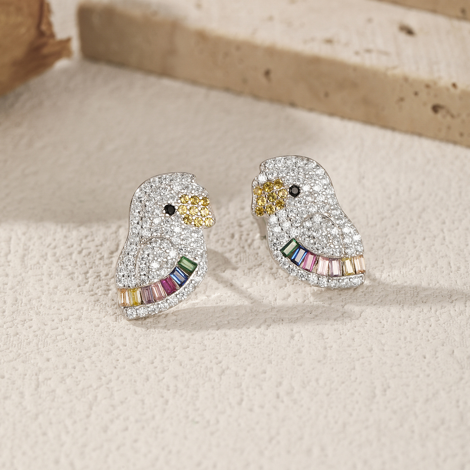 The S925 Sterling Silver Parrot Earrings - Image 4