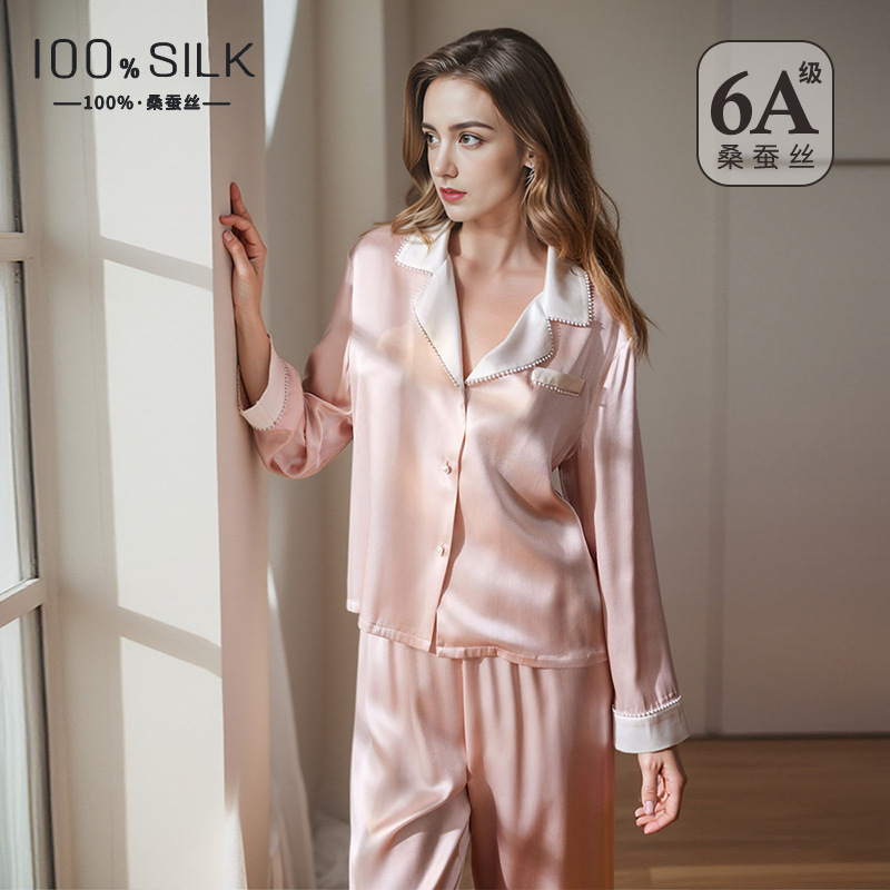The 19 Momme 100% Mulberry Silk Long Sleeve Pajama Set - Image 2