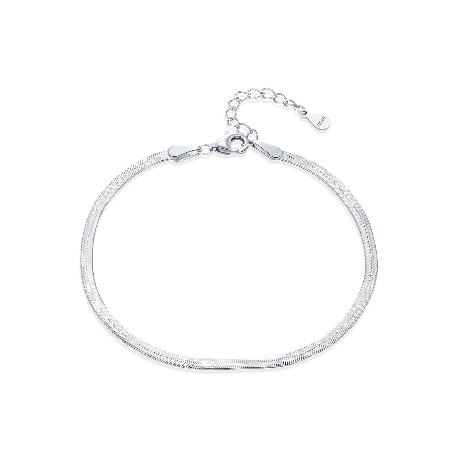 The 925 Sterling Silver Snake Bone Chain Bracelet - Image 5
