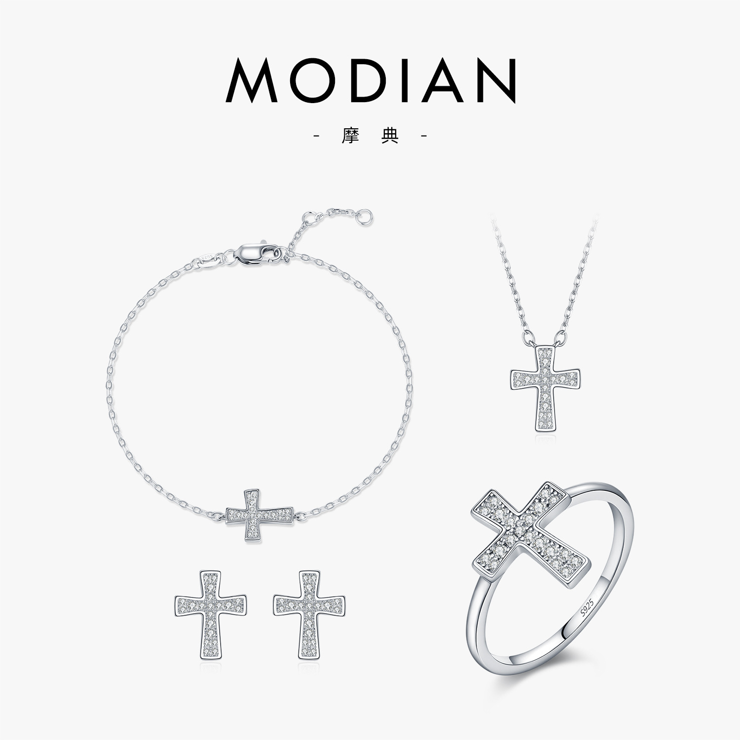 The Moissanite S925 Sterling Silver Hip Hop Cross Necklace
