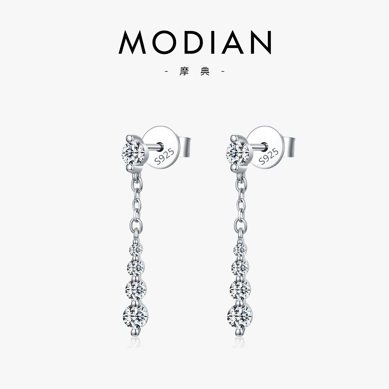 The Moissanite S925 Sterling Silver Tassel Drop Earrings