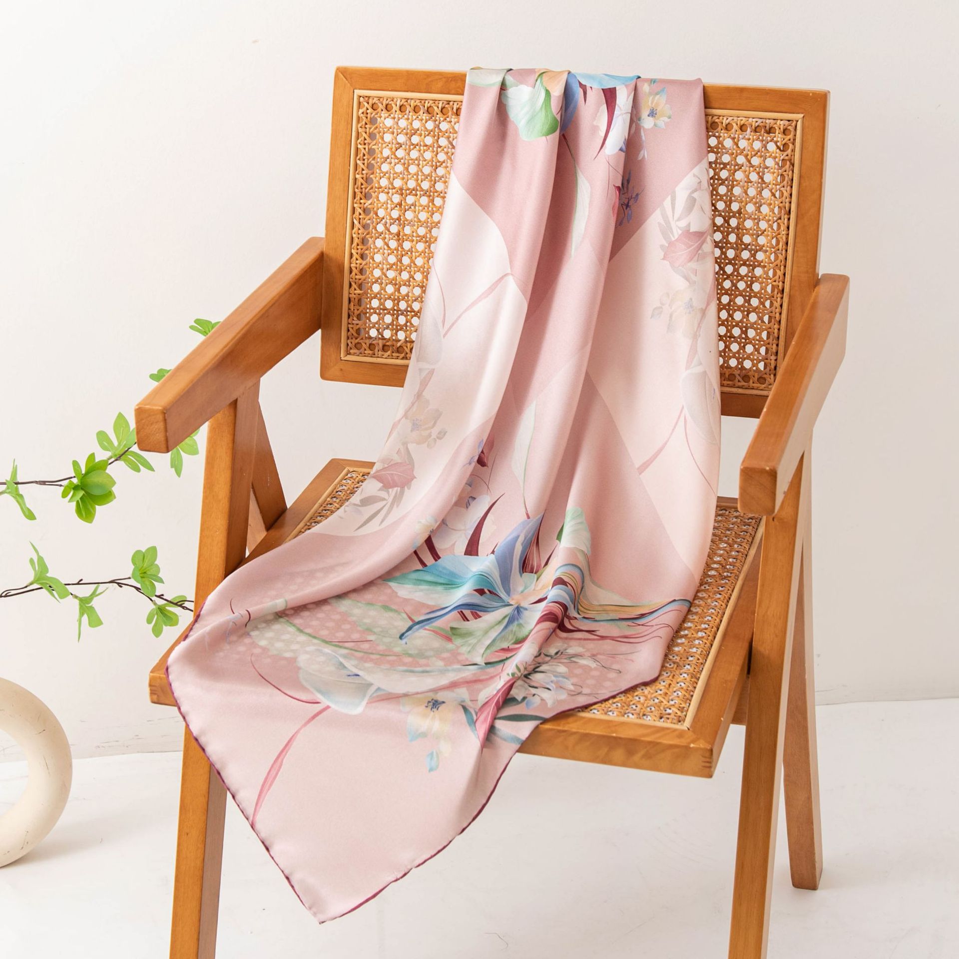 The Mulberry Silk Floral Print Neck Scarf - Image 2