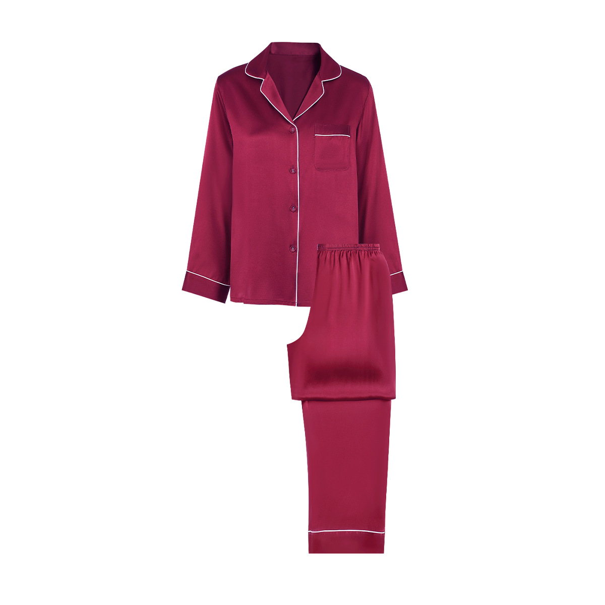 The 100% Mulberry Silk Long Sleeve Pajama Set - Image 2