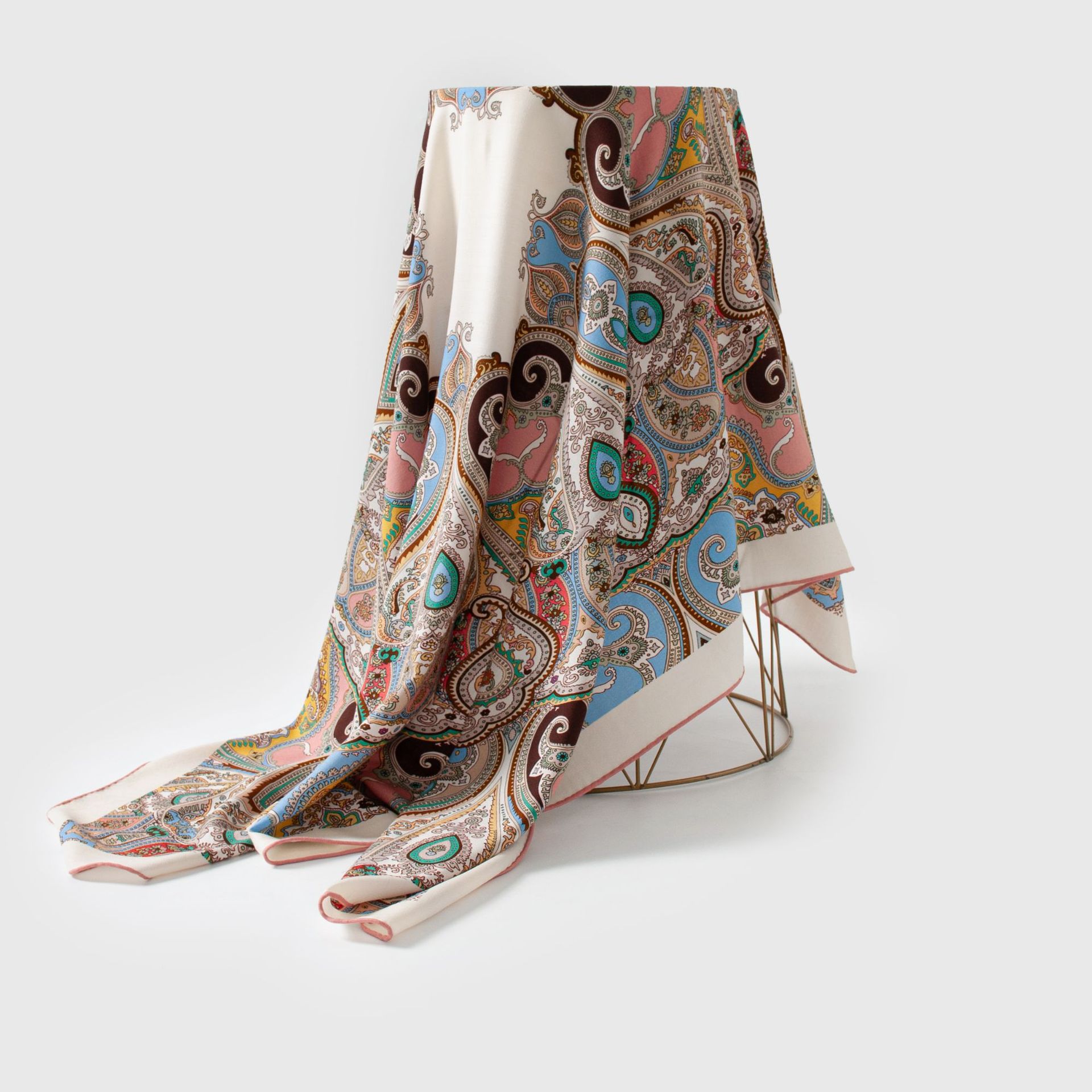 FHZ25-9992-1 Hand Rolled - Double Sided Paisley Colorful