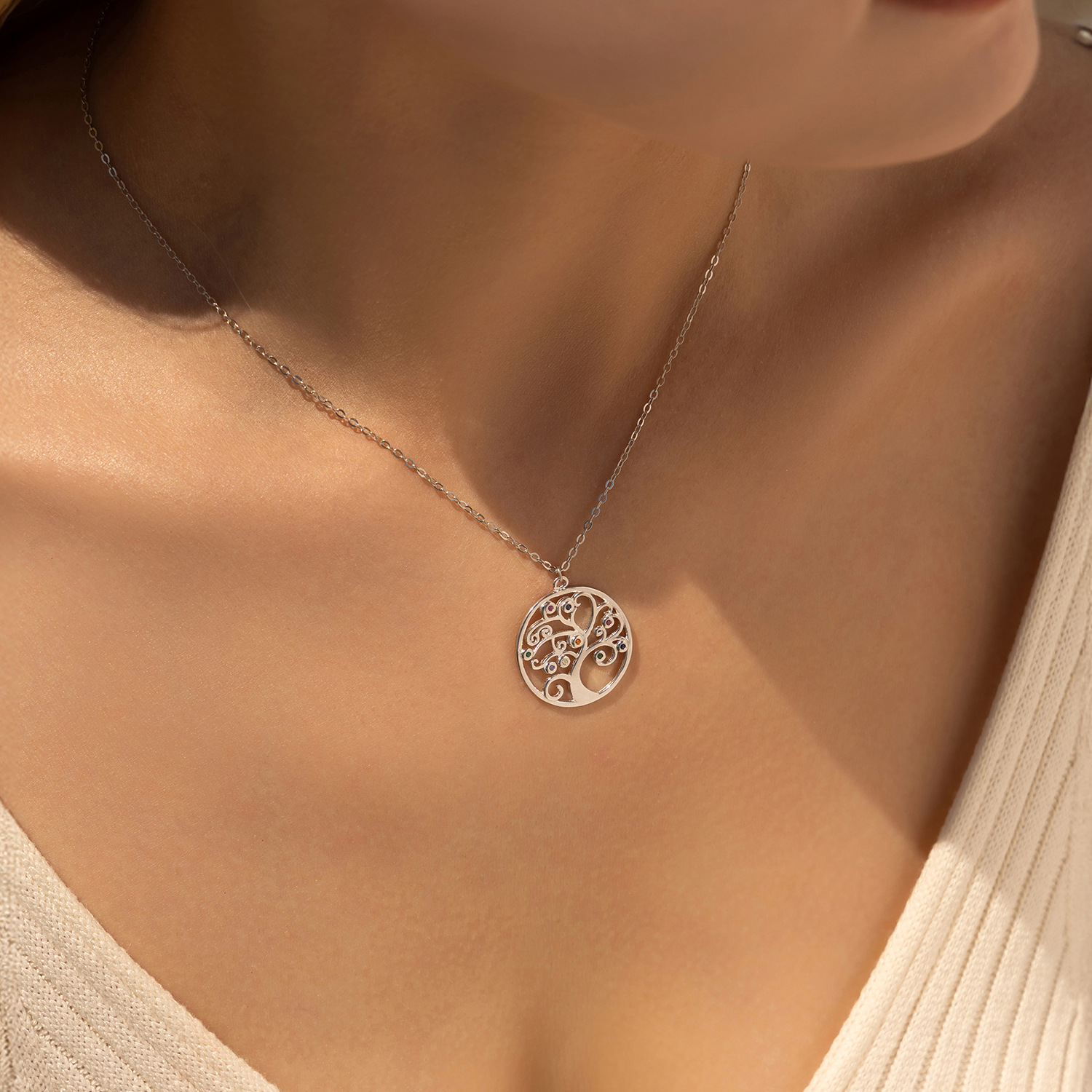 The S925 Sterling Silver Vintage Collarbone Necklace - Image 2