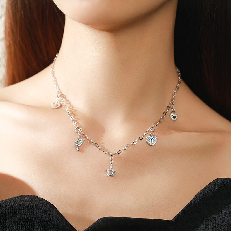 The Sterling Silver Heart Pendant with Colored Zircon - Image 3