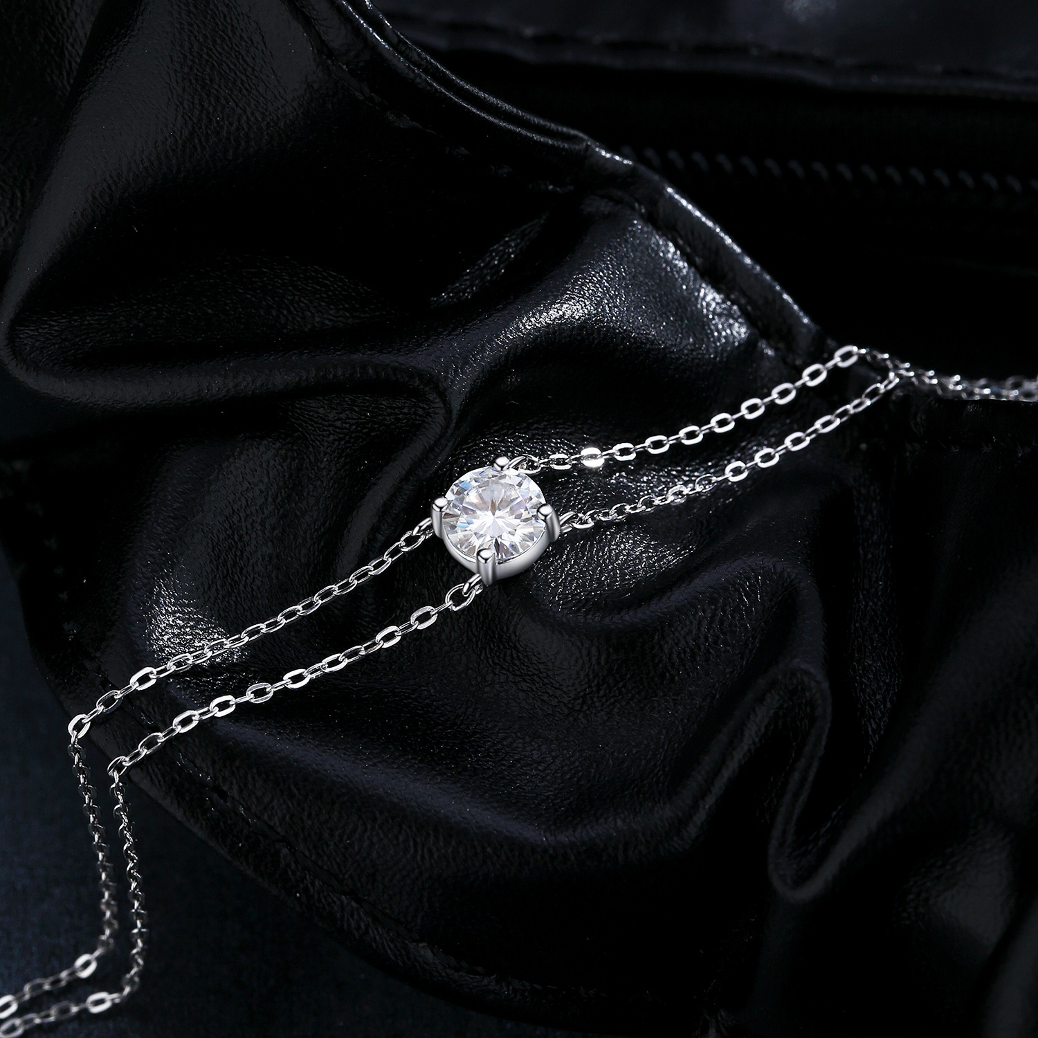 The 1 Carat Moissanite S925 Sterling Silver Double Layer Bracelet - Image 4