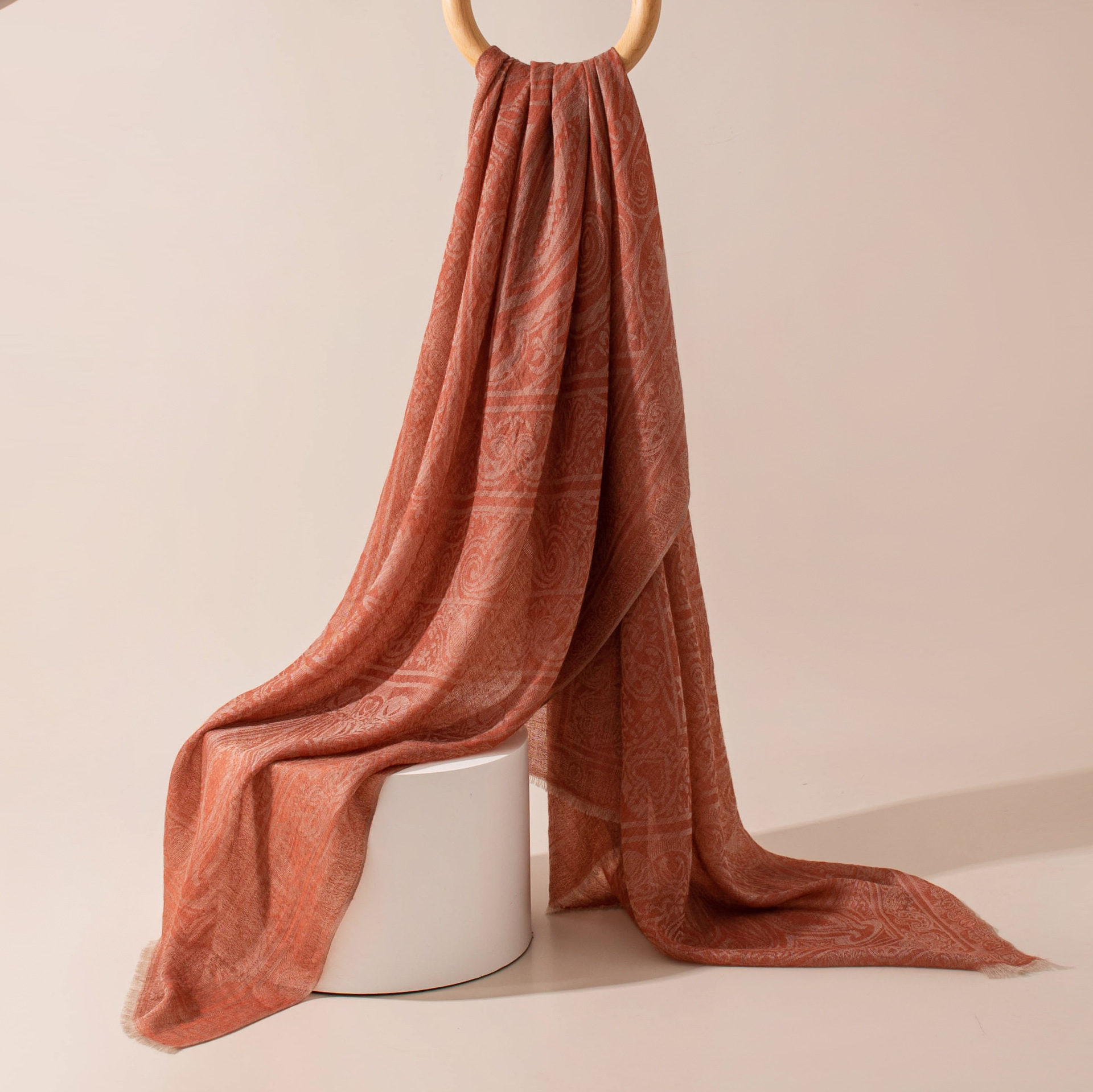The Cashmere Paisley Jacquard Wrap Scarf - Image 3