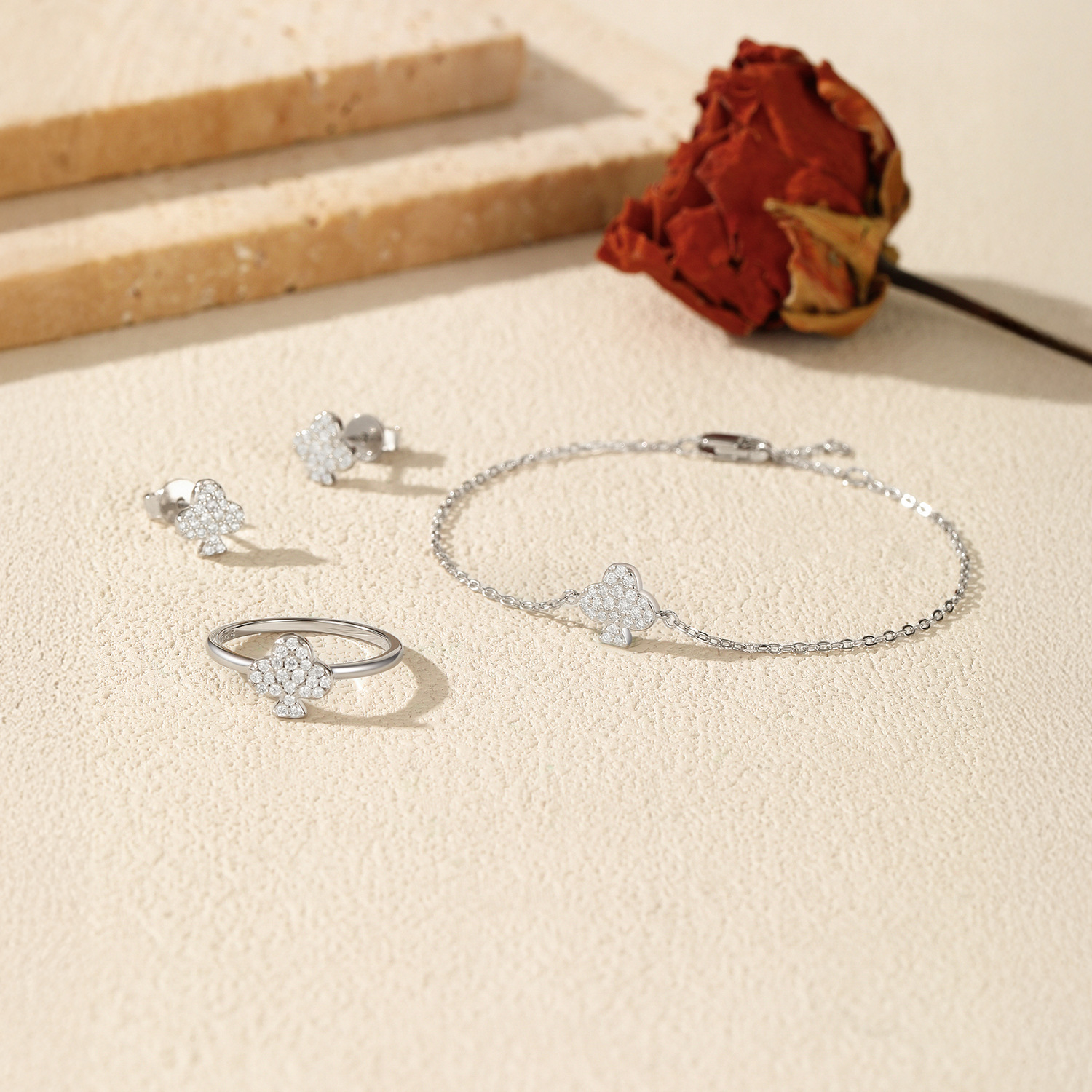 The Sterling Silver Moissanite Ring and Earrings Set - Image 4
