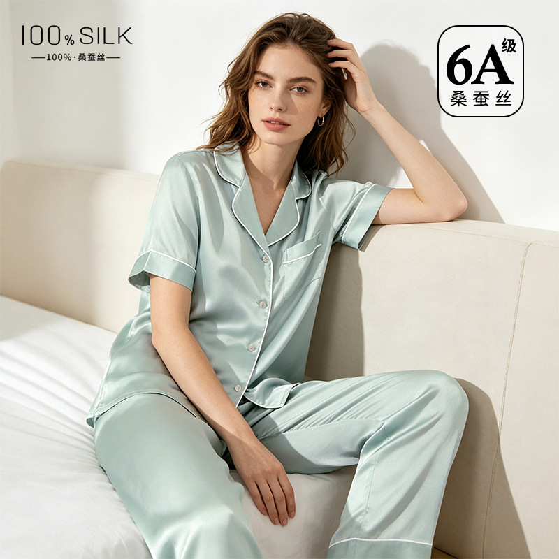 The 19 Momme 100% Mulberry Silk Short Sleeve Pajama Set