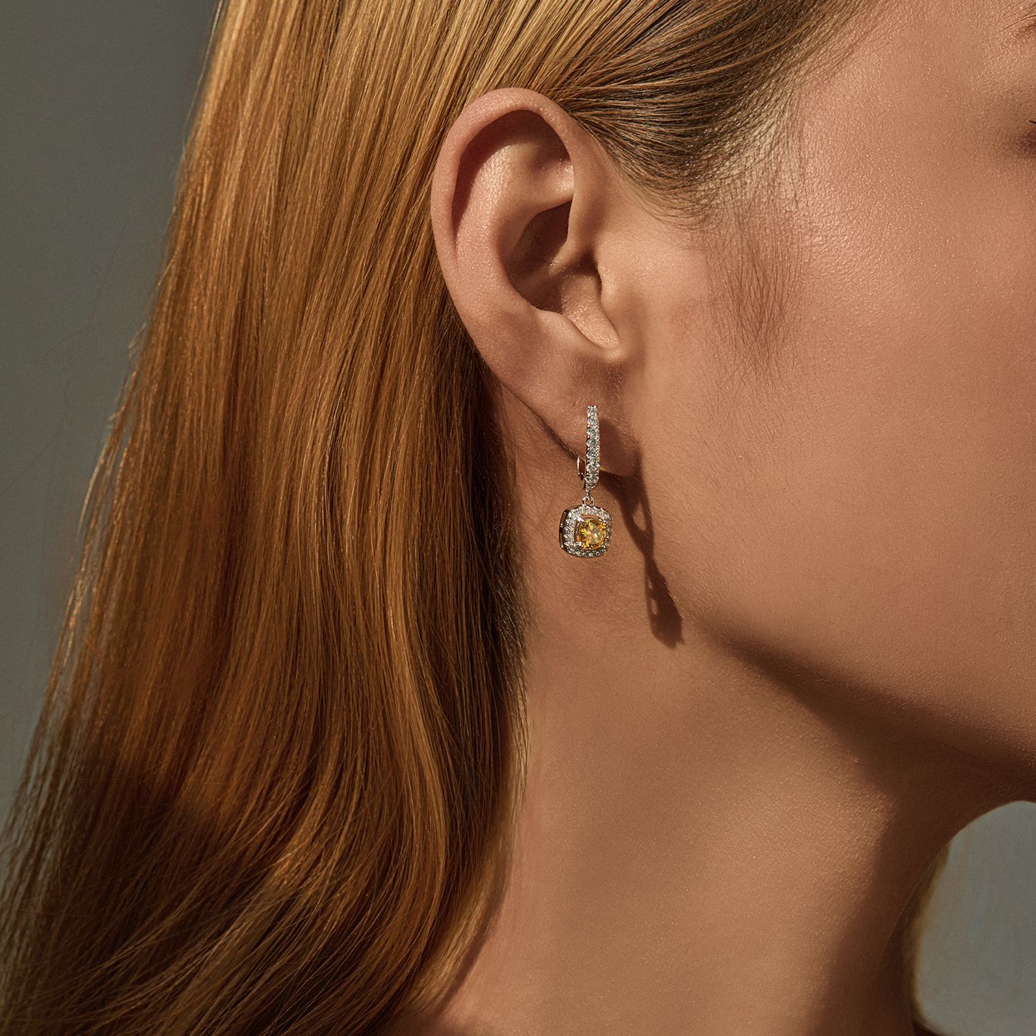 The Sterling Silver Full Diamond Square Candy Ear Cuff - Image 2