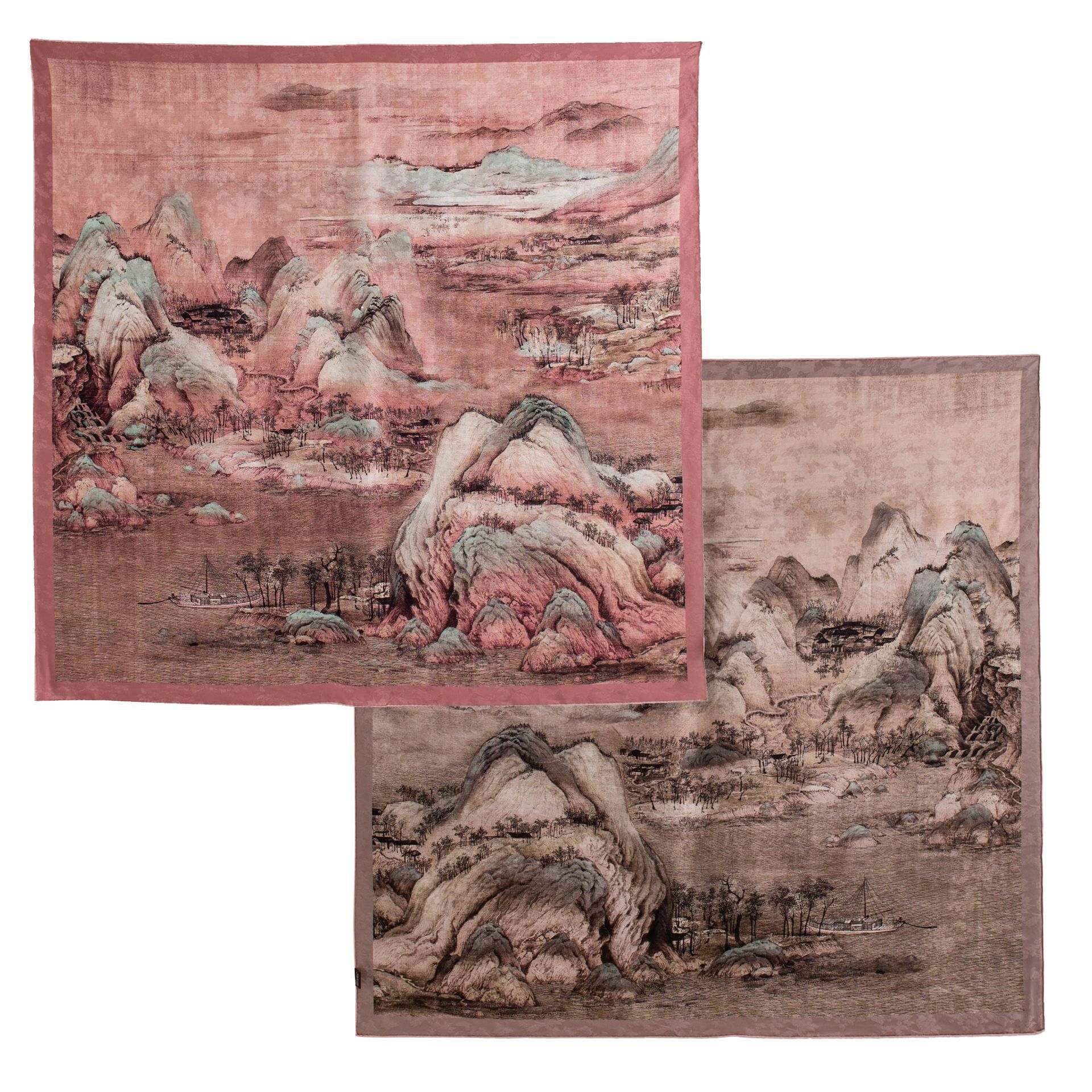 The Silk Twill Shawl with Landscape Print - Image 5
