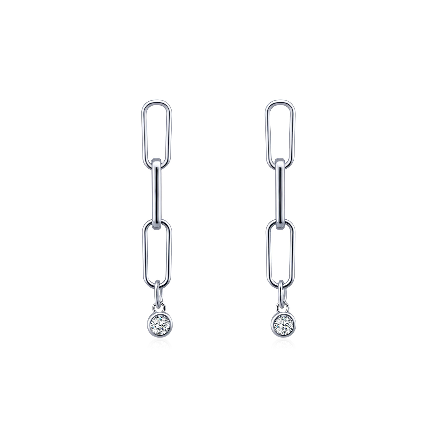 The D Color Moissanite Long Chain Earrings - Image 5