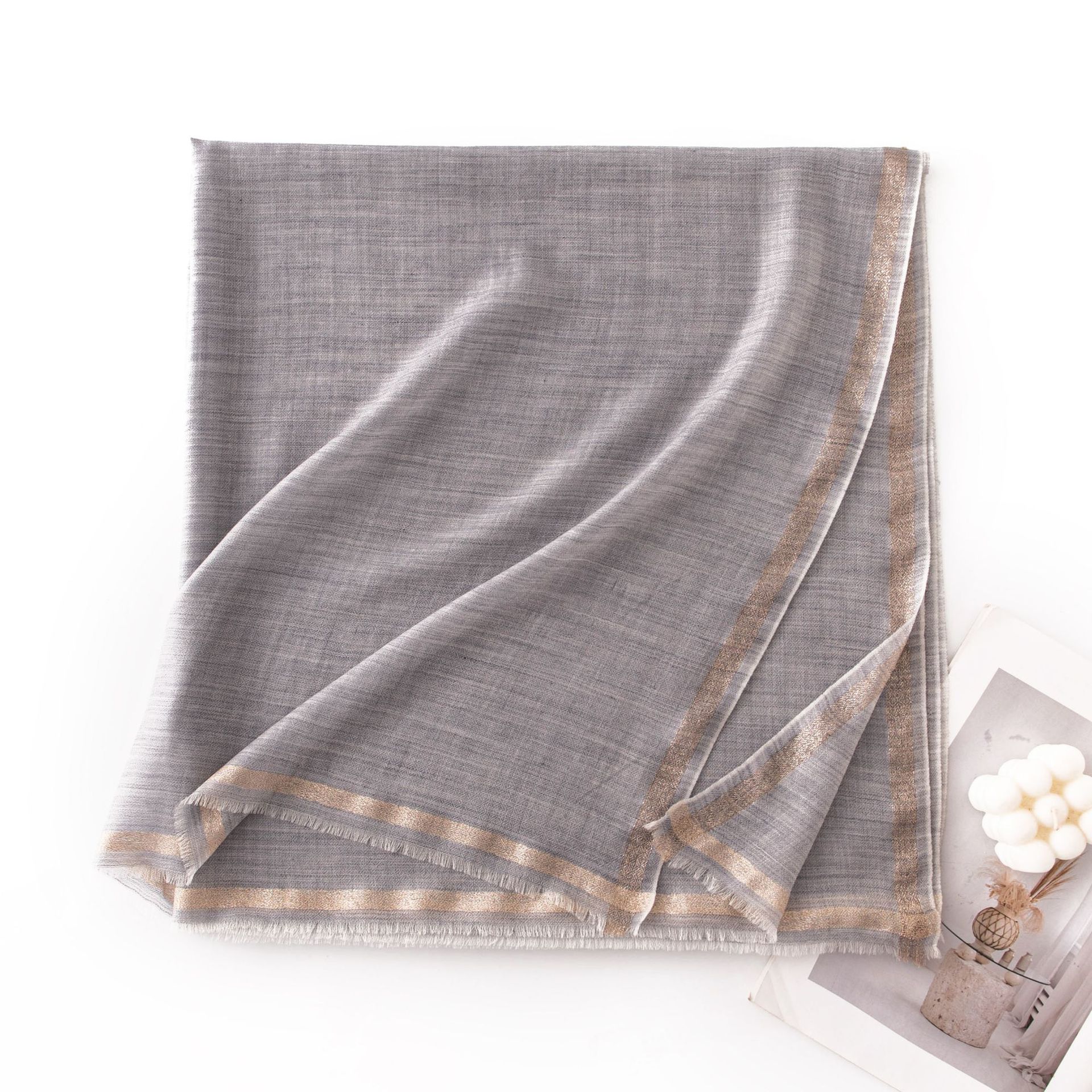 FHY25-7068-4 Gold Trim Gray