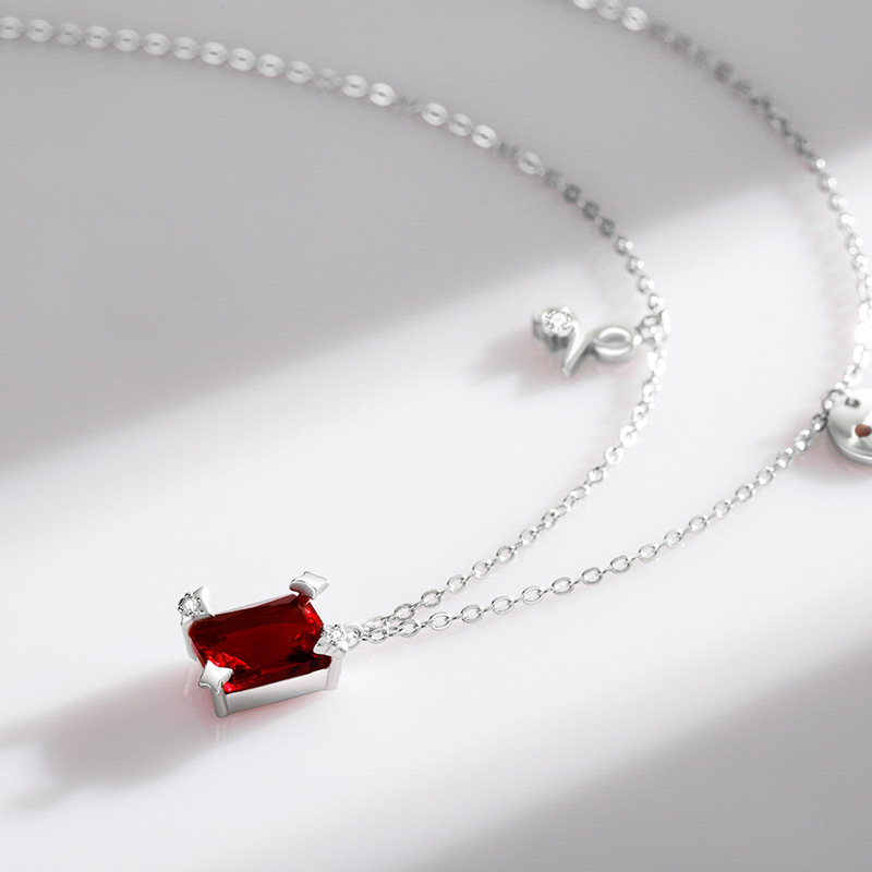 The S925 Sterling Silver Zircon Aries Collarbone Necklace - Image 4