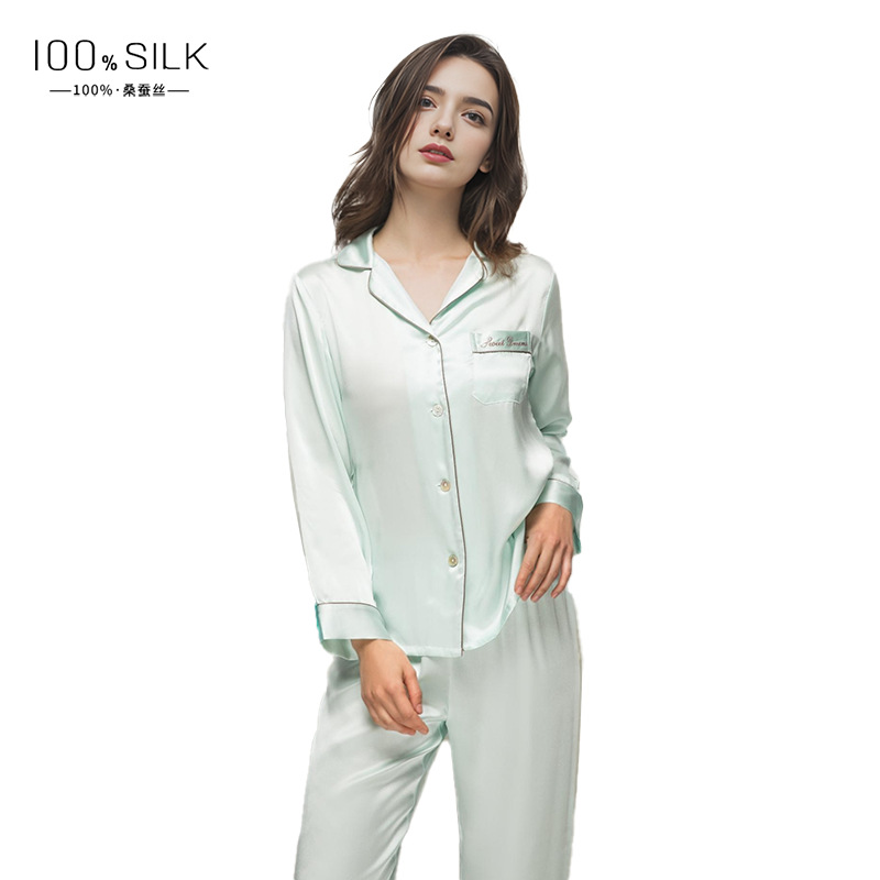 The 100% Mulberry Silk Long Sleeve Pajama Set - Image 5