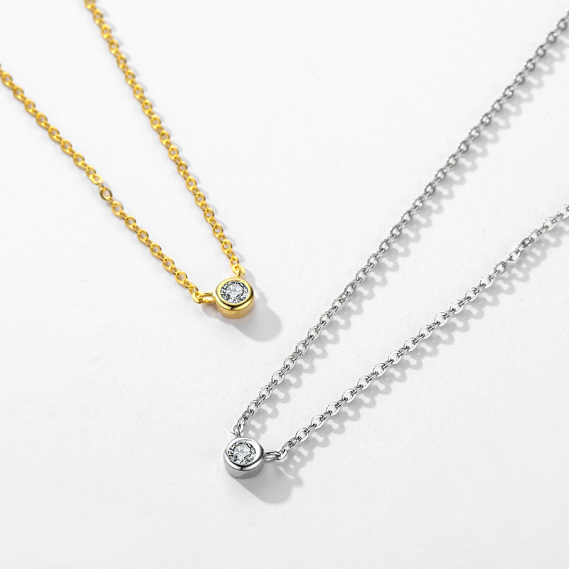The S925 Sterling Silver Zirconia Collarbone Necklace - Image 4