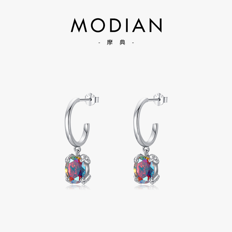 The Sterling Silver Zircon Earrings