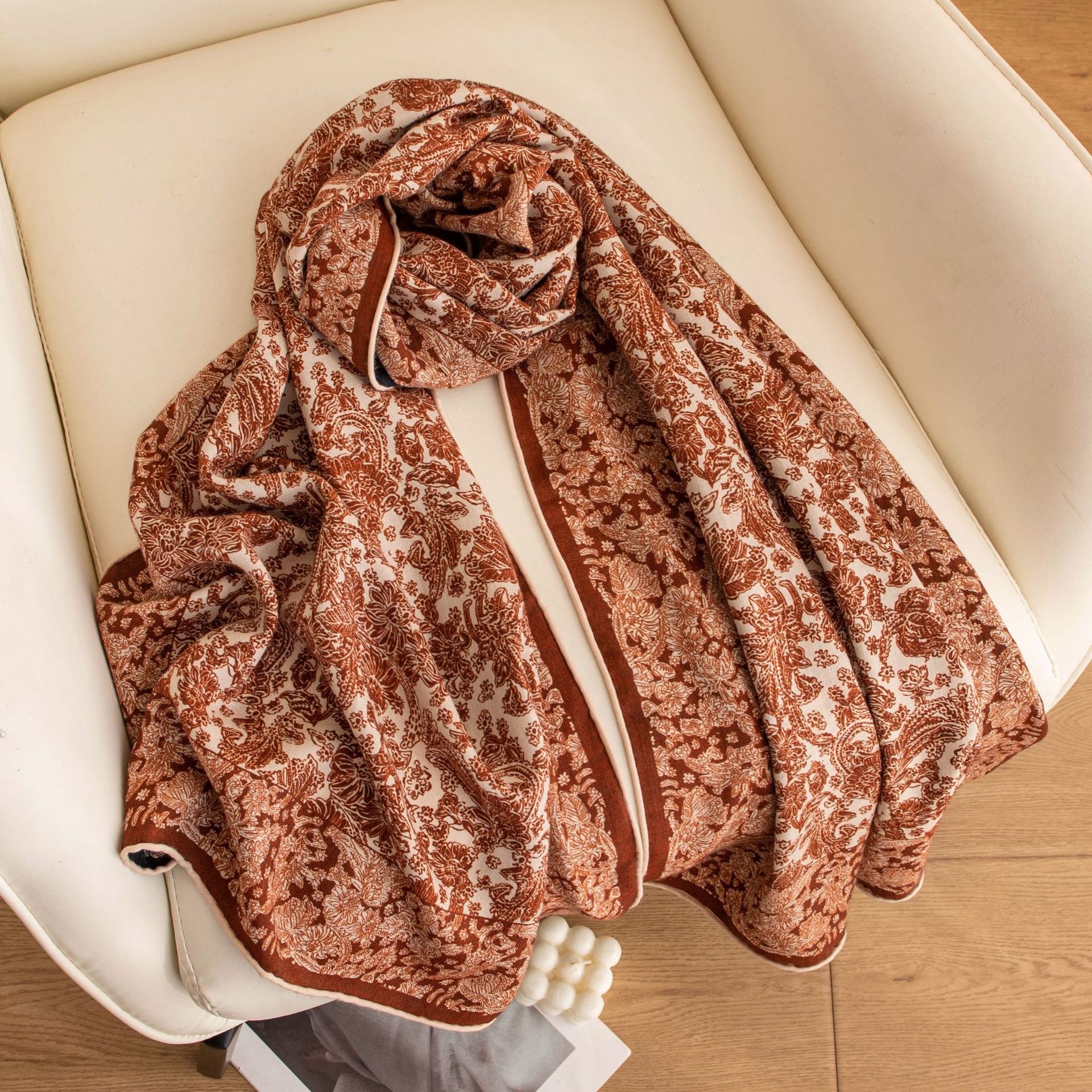 The Hand-Rolled Double-Sided Silk Wool Shawl - Image 2