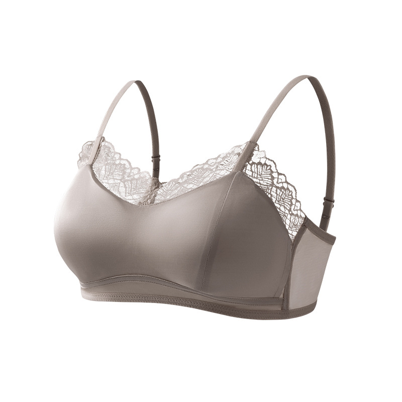 The Wire-Free Silk Satin Lace Bra - Image 5