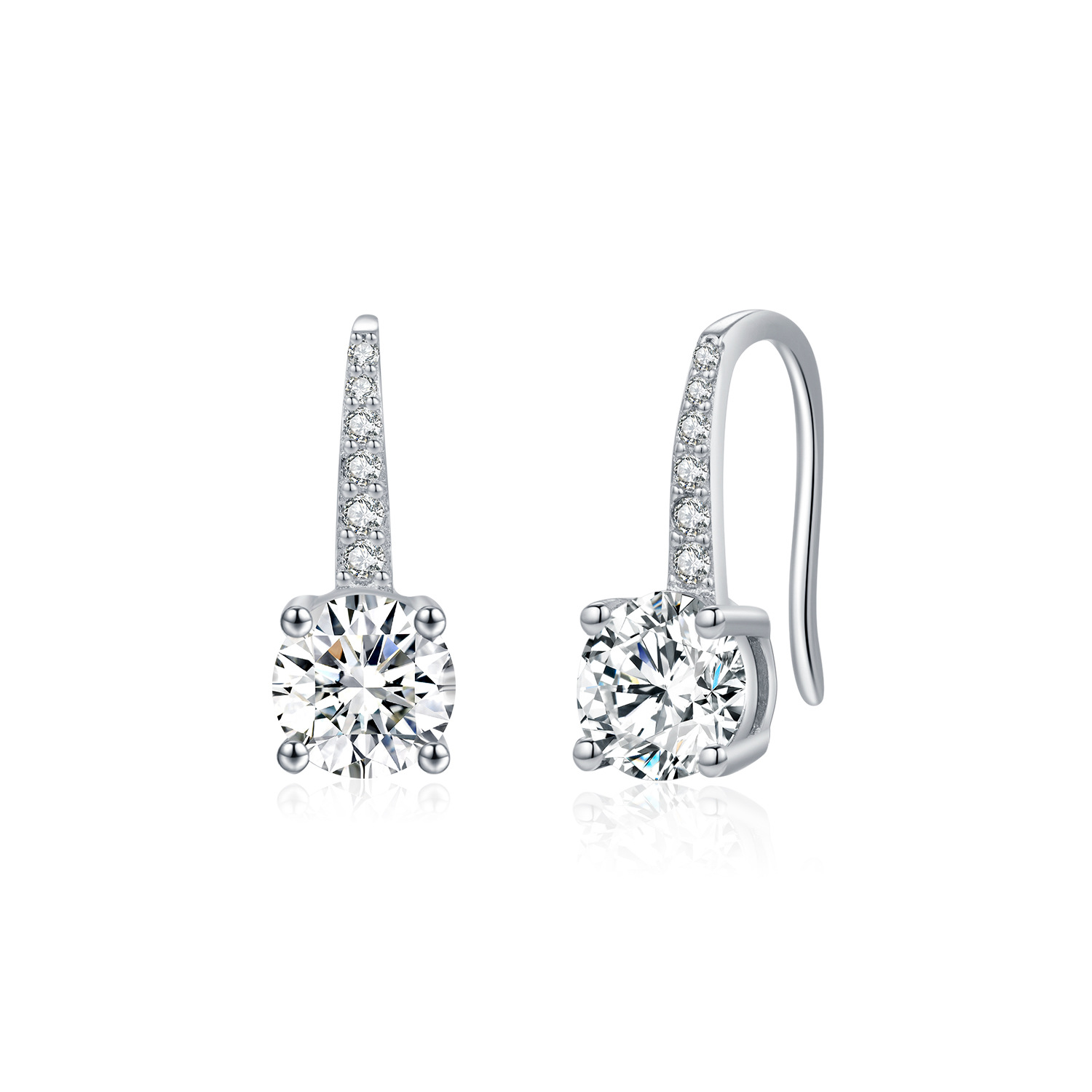 The 1 Carat Moissanite S925 Silver Four-Prong Earrings - Image 5