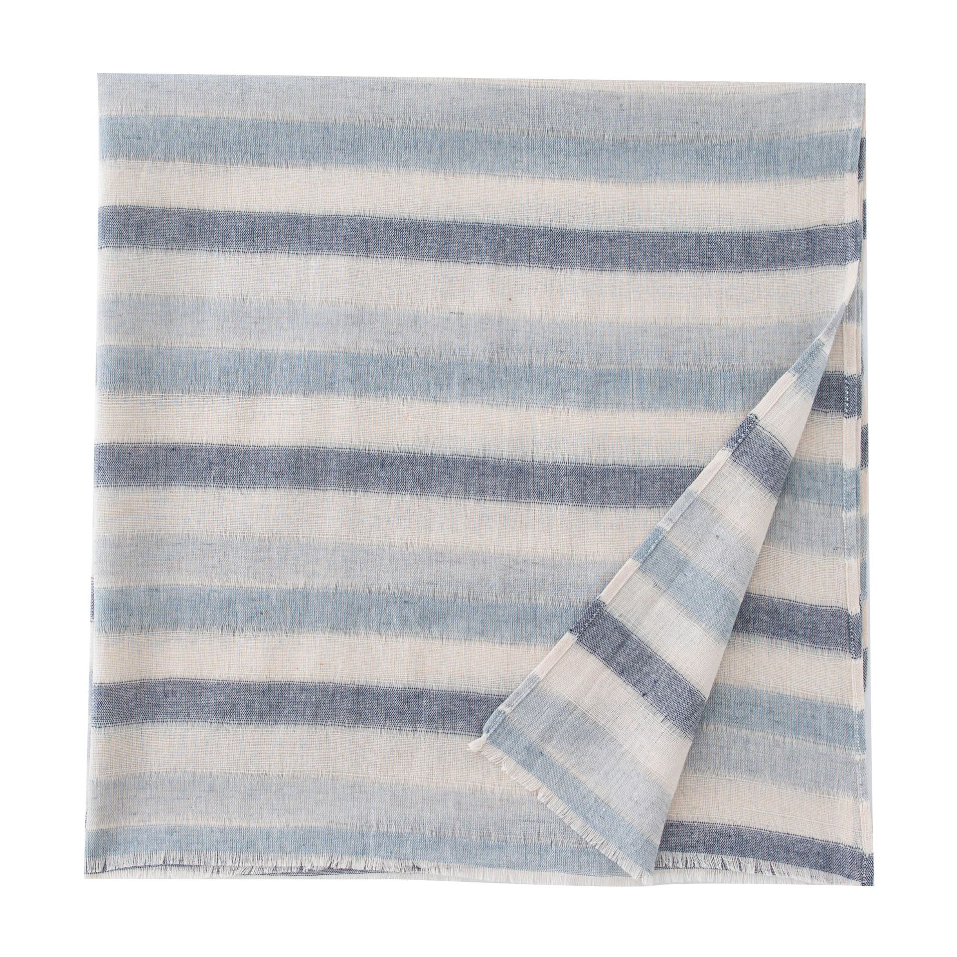 The Cotton Linen Striped Fringe Scarf - Image 5