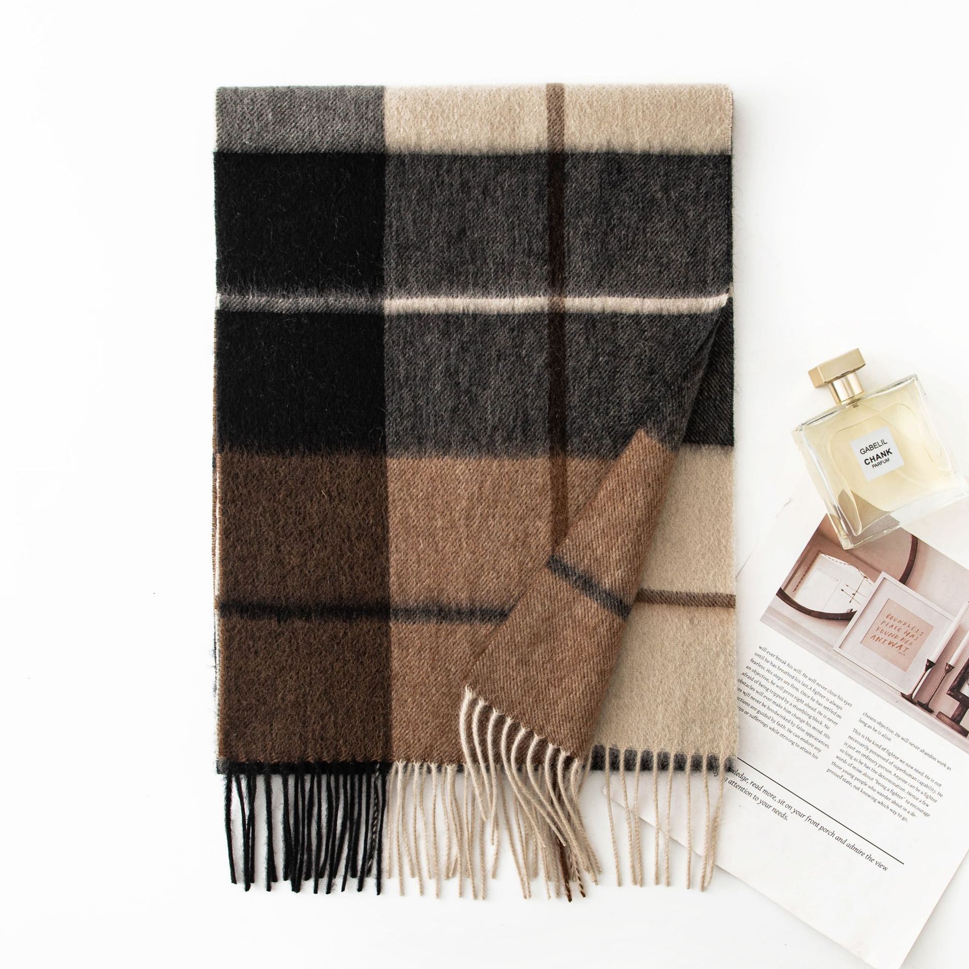 FHY25-7122-2 Maillard Brown White Plaid