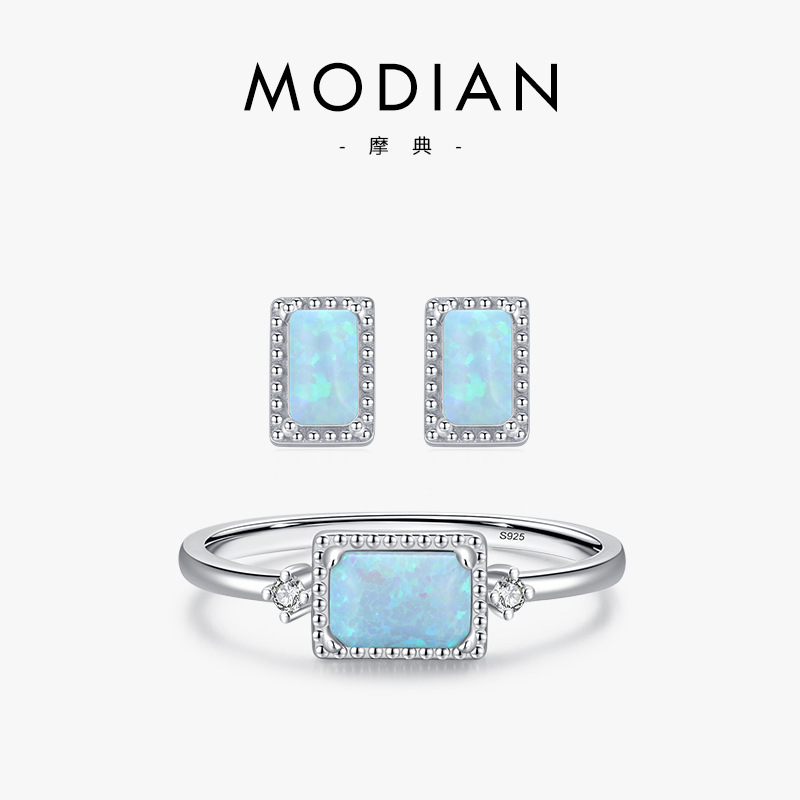 The S925 Sterling Silver Opal Minimalist Earrings